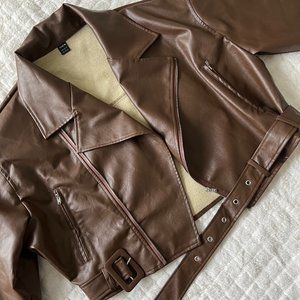 Cropped brown jacket, SHEIN, size M